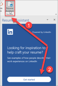 Linkedin Resume Assistant in Word